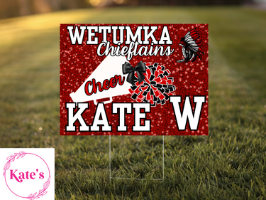 Wetumka Chieftains Cheer Yard Sign